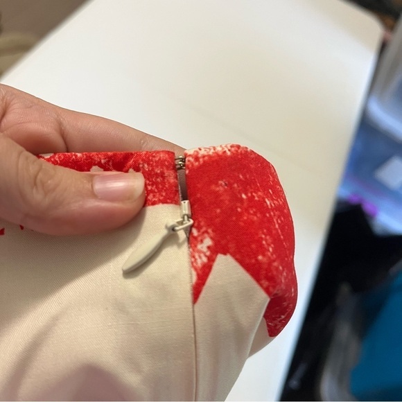 Stella McCartney Fiona Perennial Floral Silk Skirt Cream Red IT 44 US 10 Y - Picture 8 of 12